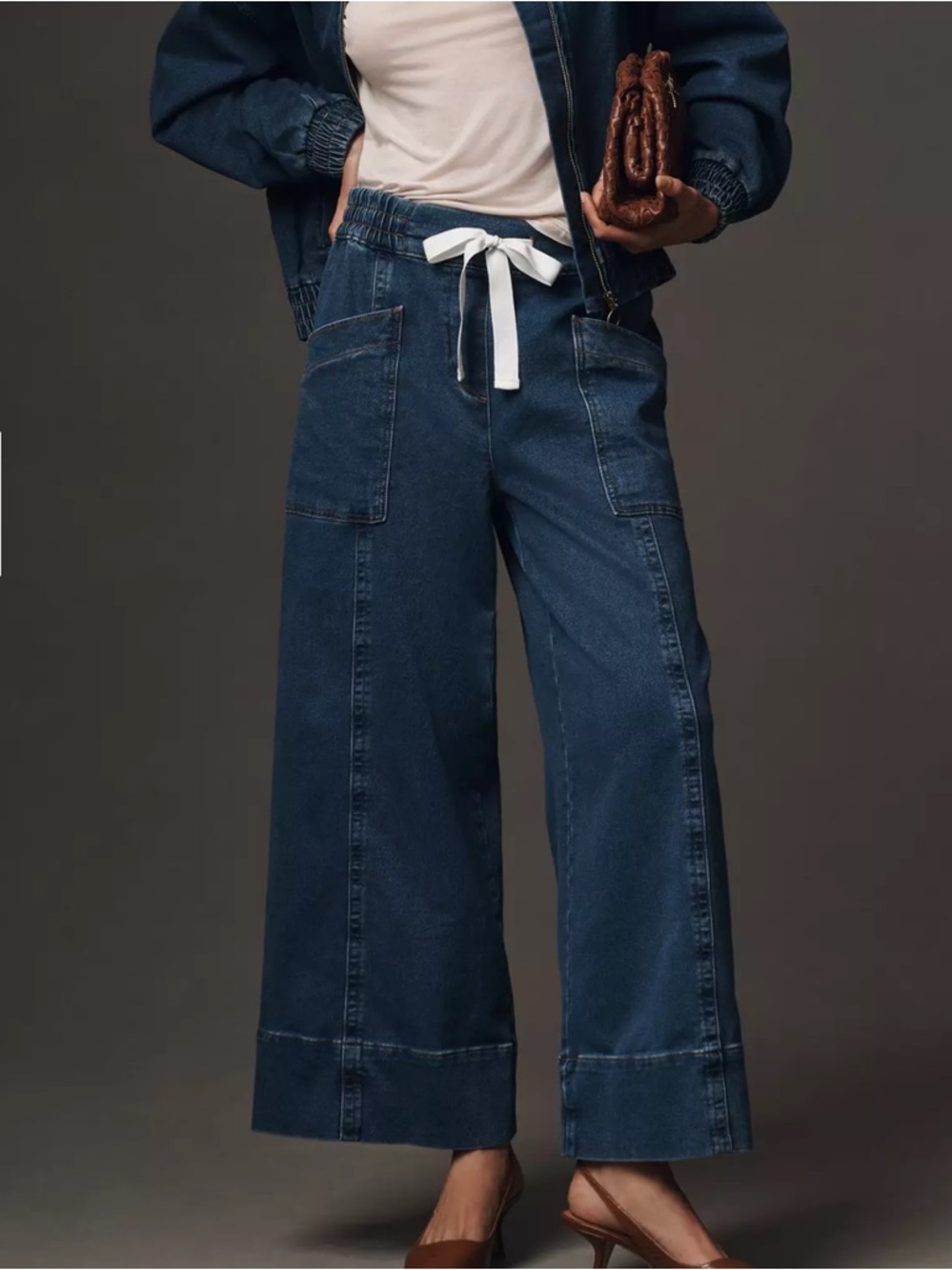 NWT Maeve Tie-Waist Wide-Leg Jeans Size M